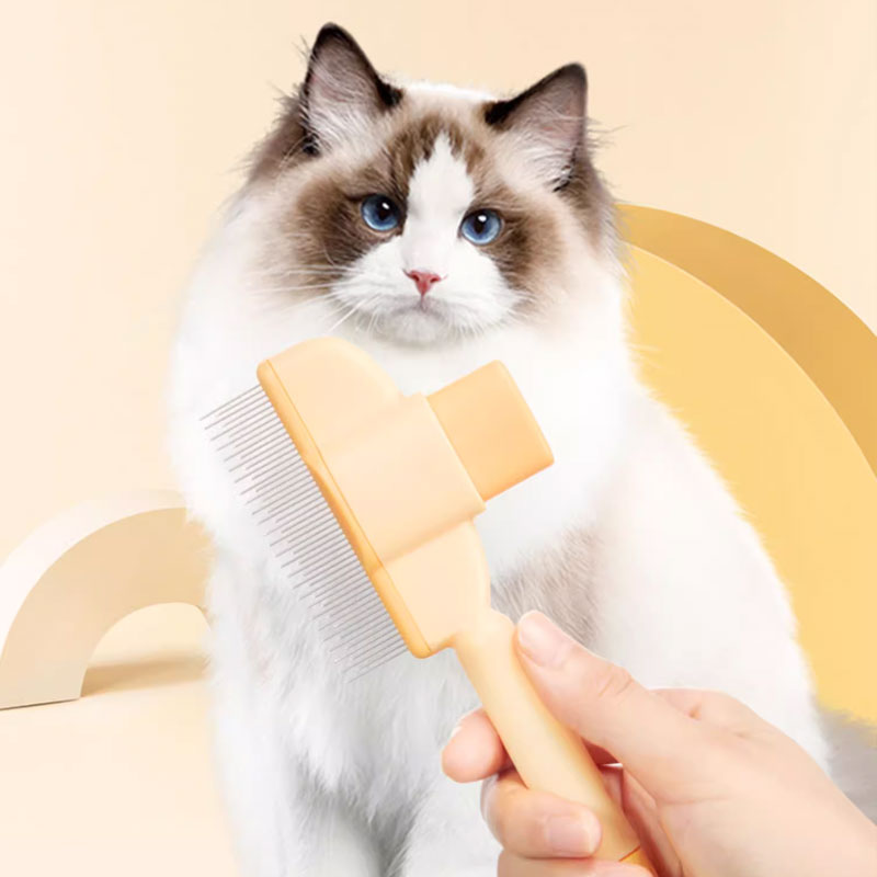 Pet Grooming Brush – One-Click Hair Removal & Gentle on Skin